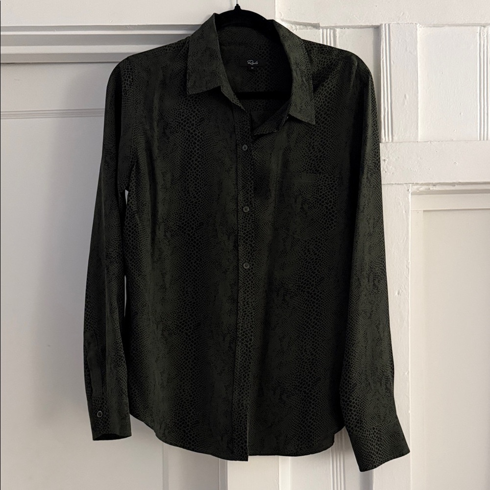 Rails Olive and Black Snakeskin Patterned Shirt